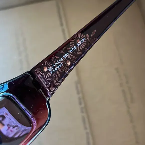 Solar Shield Fits Over Polarized Floral Ombré Sunglasses Maroon Red - Picture 8 of 10